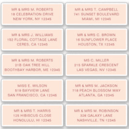 10 Naam persoonlijke gast Adres Weddenschap partij Sticker