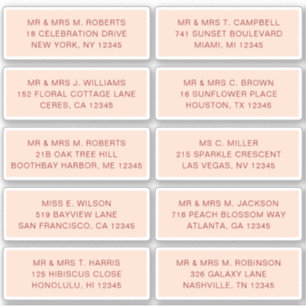 10 Naam persoonlijke gast Adres Weddenschap partij Sticker