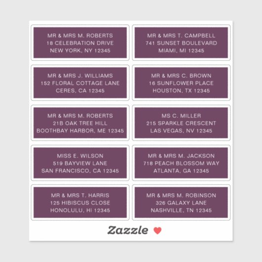 10 Naam persoonlijke gast Adres Weddenschap partij Sticker (Vel)