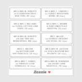 10 Naam persoonlijke gast Adres Weddenschap partij Sticker (Vel)