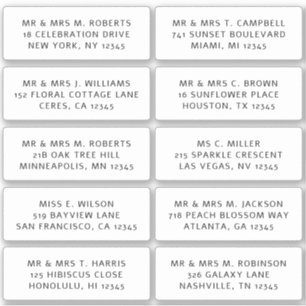 10 Naam persoonlijke gast Adres Weddenschap partij Sticker