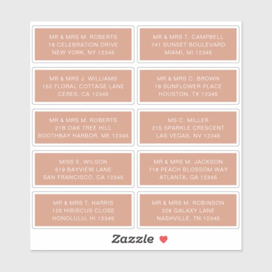 10 Naam persoonlijke gast Adres Weddenschap partij Sticker (Vel)