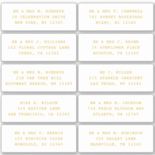 10 Naam persoonlijke gast Adres Weddenschap partij Sticker