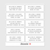 10 Naam persoonlijke gast Adres Weddenschap partij Sticker (Vel)