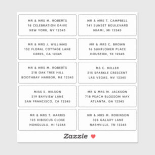 10 Naam persoonlijke gast Adres Weddenschap partij Sticker