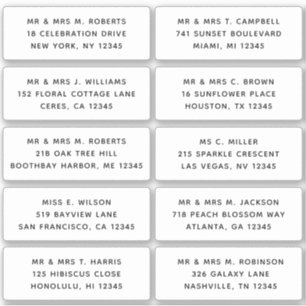 10 Naam persoonlijke gast Adres Weddenschap partij Sticker