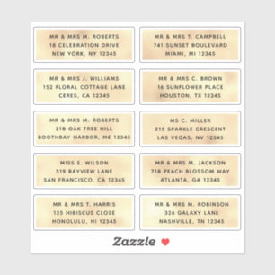 10 Naam persoonlijke gast Adres Weddenschap partij Sticker