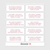 10 Naam persoonlijke gast Adres Weddenschap partij Sticker (Vel)