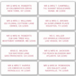 10 Naam persoonlijke gast Adres Weddenschap partij Sticker<br><div class="desc">10 Stickers van het Adres van de Naam van de Individuele Gast Adres van de Partij van het Bogundy Manuscript van de Wedding van de Bogundy kenmerkt 10 stickers met uw individuele gastnaam en adres op elke sticker in bogundy op een witte achtergrond. Ook perfect voor kerstkaarten en feestdagen, feestuitnodigingen,...</div>