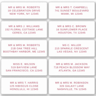 10 Naam persoonlijke gast Adres Weddenschap partij Sticker