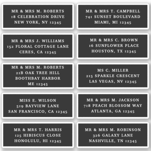 10 Naam persoonlijke gast Adres Weddenschap partij Sticker (Voorkant)