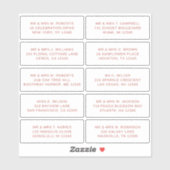 10 Naam persoonlijke gast Adres Weddenschap partij Sticker (Vel)