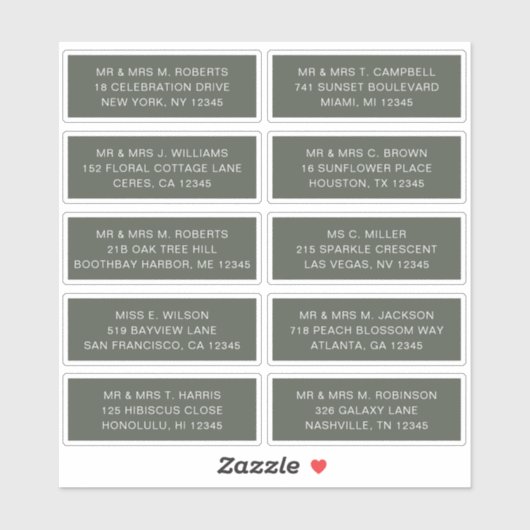 10 Naam persoonlijke gast Adres Weddenschap partij Sticker (Vel)