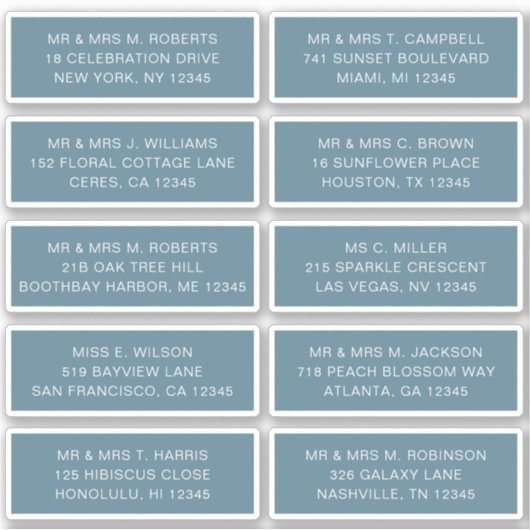 10 Naam persoonlijke gast Adres Weddenschap partij Sticker (Voorkant)