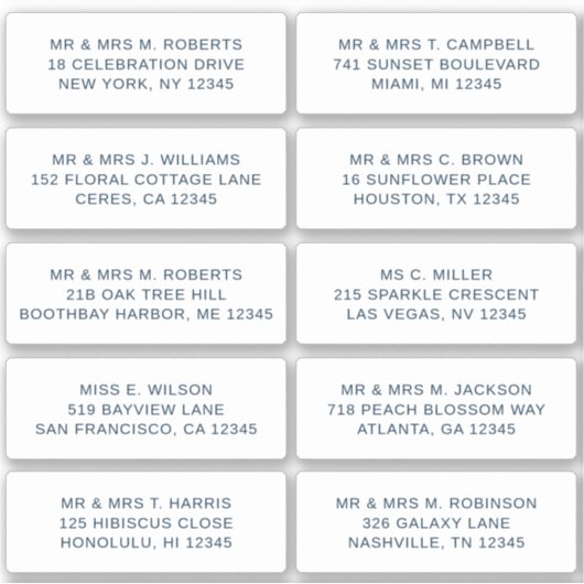 10 Naam persoonlijke gast Adres Weddenschap partij Sticker (Voorkant)