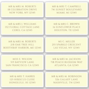 10 Naam persoonlijke gast Adres Weddenschap partij Sticker