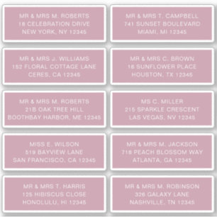 10 Naam persoonlijke gast Adres Weddenschap partij Sticker