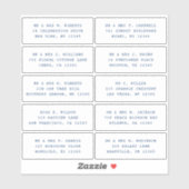 10 Naam persoonlijke gast Adres Weddenschap partij Sticker (Vel)