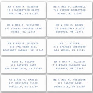 10 Naam persoonlijke gast Adres Weddenschap partij Sticker