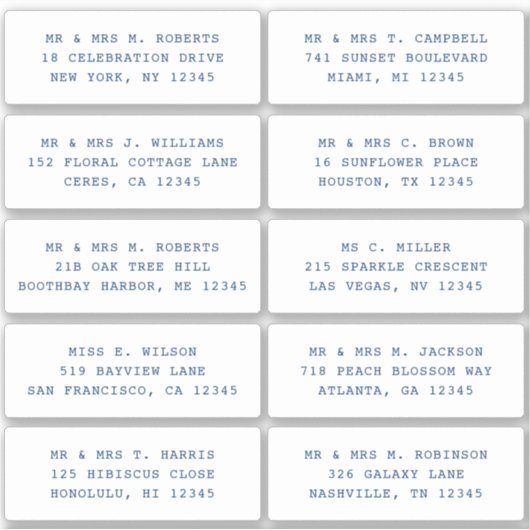 10 Naam persoonlijke gast Adres Weddenschap partij Sticker (Voorkant)