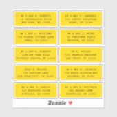 10 Naam persoonlijke gast Adres Weddenschap partij Sticker (Vel)