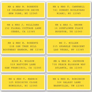 10 Naam persoonlijke gast Adres Weddenschap partij Sticker