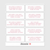 10 Naam persoonlijke gast Adres Weddenschap partij Sticker (Vel)