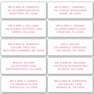 10 Naam persoonlijke gast Adres Weddenschap partij Sticker