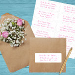 10 Naam persoonlijke gast Adres Weddenschap partij Sticker<br><div class="desc">10 de Individuele Stickers van het Adres van de Naam van de Gast van de Partij van het Weg Zwendige Roze Manuscript eigenschappen 10 stickers met uw individuele gastnaam en adres op elke sticker in heet roze op een witte achtergrond. Ook perfect voor kerstkaarten en feestdagen, feestuitnodigingen, bedankt kaarten en...</div>