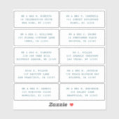 10 Naam persoonlijke gast Adres Weddenschap partij Sticker (Vel)