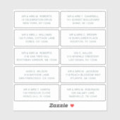 10 Naam persoonlijke gast Adres Weddenschap partij Sticker (Vel)