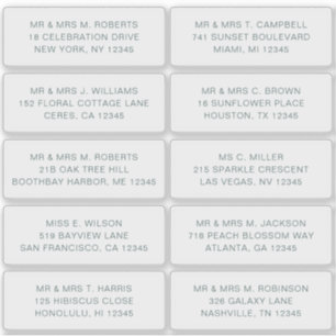 10 Naam persoonlijke gast Adres Weddenschap partij Sticker