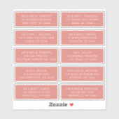 10 Naam persoonlijke gast Adres Weddenschap partij Sticker (Vel)