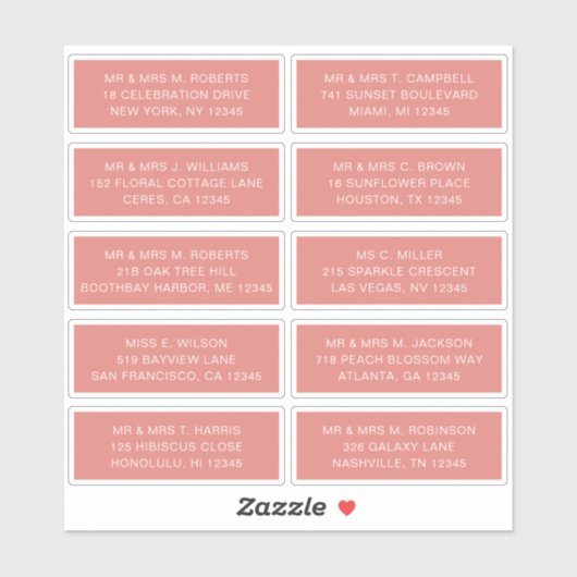 10 Naam persoonlijke gast Adres Weddenschap partij Sticker (Vel)