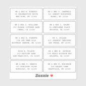 10 Naam persoonlijke gast Adres Weddenschap partij Sticker (Vel)