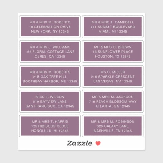 10 Naam persoonlijke gast Adres Weddenschap partij Sticker (Vel)