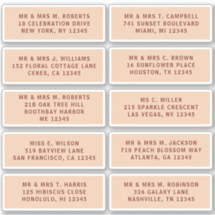 10 Naam persoonlijke gast Adres Weddenschap partij Sticker