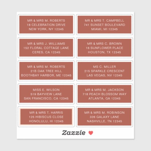 10 Naam persoonlijke gast Adres Weddenschap partij Sticker (Vel)