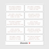 10 Naam persoonlijke gast Adres Weddenschap partij Sticker (Vel)