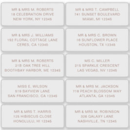 10 Naam persoonlijke gast Adres Weddenschap partij Sticker