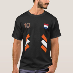 10 Nederland Football Voetbal Nederland Vlag T-shirt