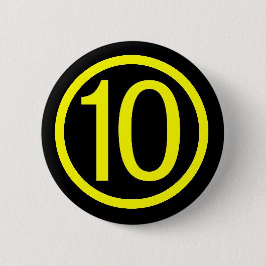 10 - nummer 10 ronde button 5,7 cm (Voorkant)