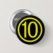 10 - nummer 10 ronde button 5,7 cm (Voorkant /achterkant)