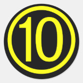 10 - nummer 10 ronde sticker (Voorkant)