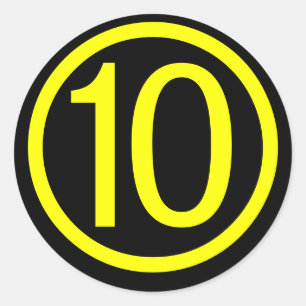10 - nummer 10 ronde sticker