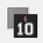 10 Nummer Basketbal Stijl Wit Premium Magneet (Voorkant / Achterkant)