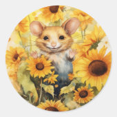 10 of 17 Zonnebloementuin Miceville Ronde Sticker (Voorkant)