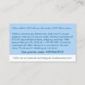 10 off Promo Business Card Informatiekaartje (Achterkant)