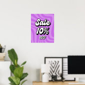 10% Off Verkoopteken, Paarse Verkoopteken, Detailh Poster (Thuiskantoor)