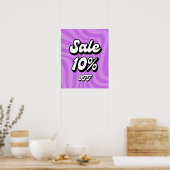 10% Off Verkoopteken, Paarse Verkoopteken, Detailh Poster (Keuken)